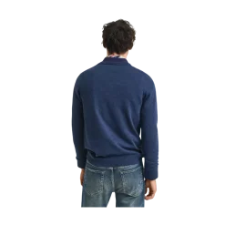 Hot Gant Classic Cotton V-Neck - Dark Jeansblue Melange