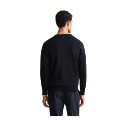Hot Gant Classic Cotton V-Neck - Evening Blue