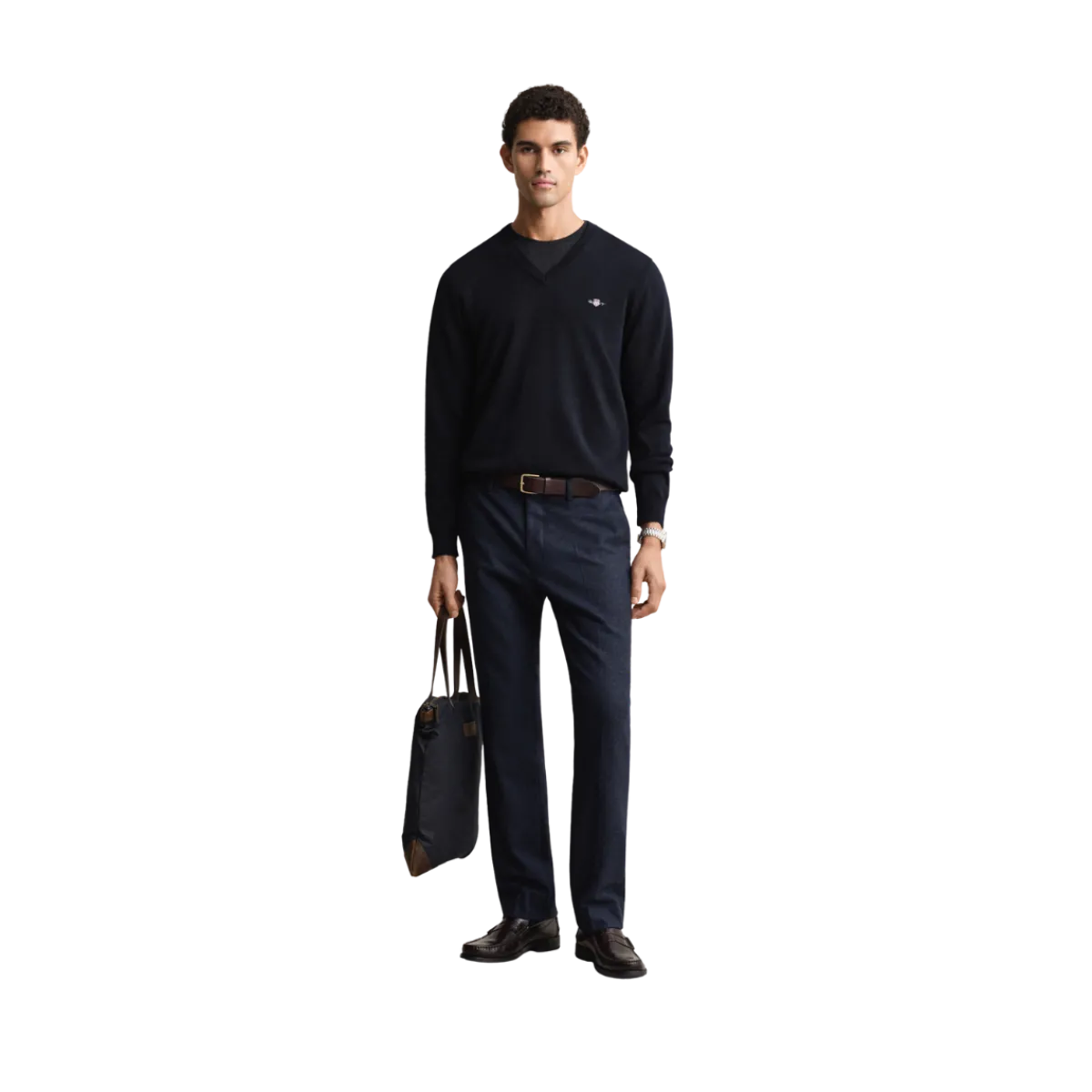 Hot Gant Classic Cotton V-Neck - Evening Blue