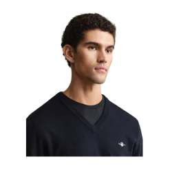 Hot Gant Classic Cotton V-Neck - Evening Blue