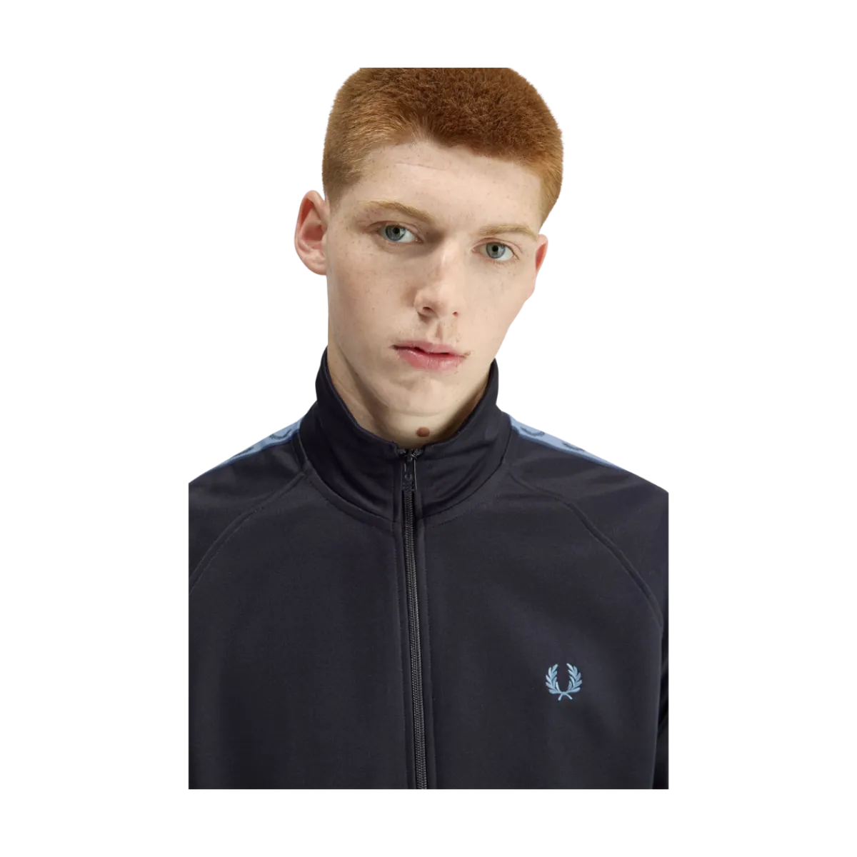 Clearance Fred Perry Contrat Tape Track Jacket - Navy