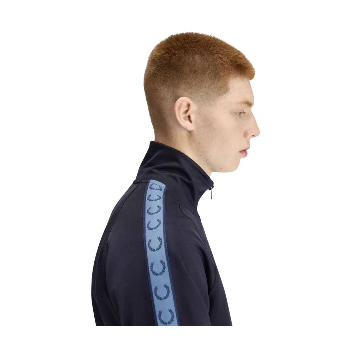 Clearance Fred Perry Contrat Tape Track Jacket - Navy