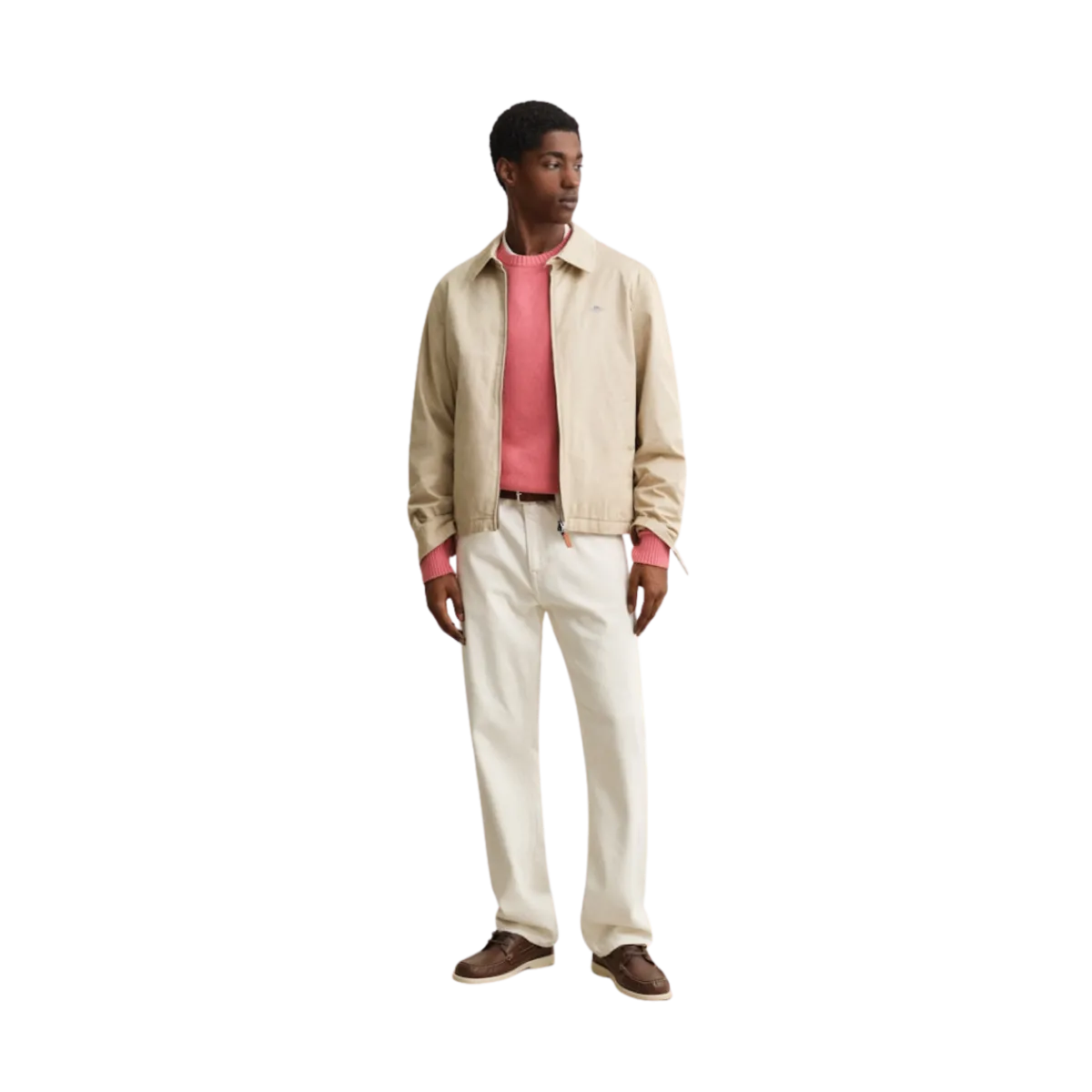 Discount Gant Cotton Blend C-Neck - Rose Pink