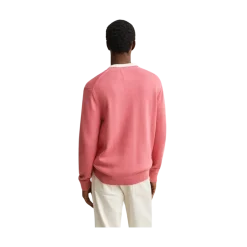 Discount Gant Cotton Blend C-Neck - Rose Pink