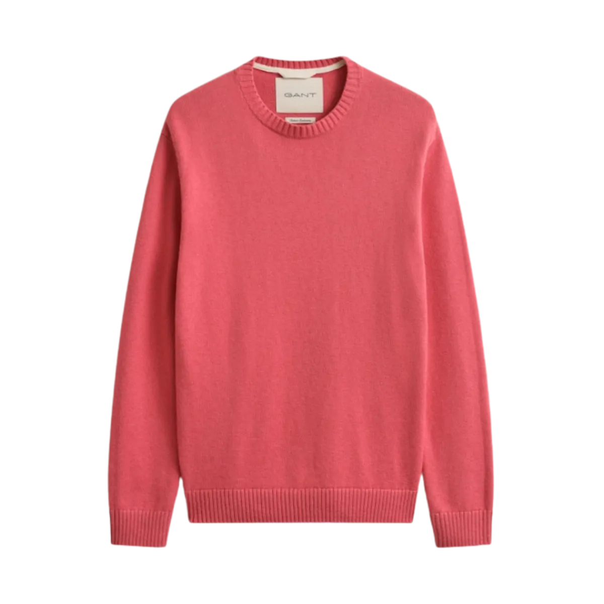 Discount Gant Cotton Blend C-Neck - Rose Pink