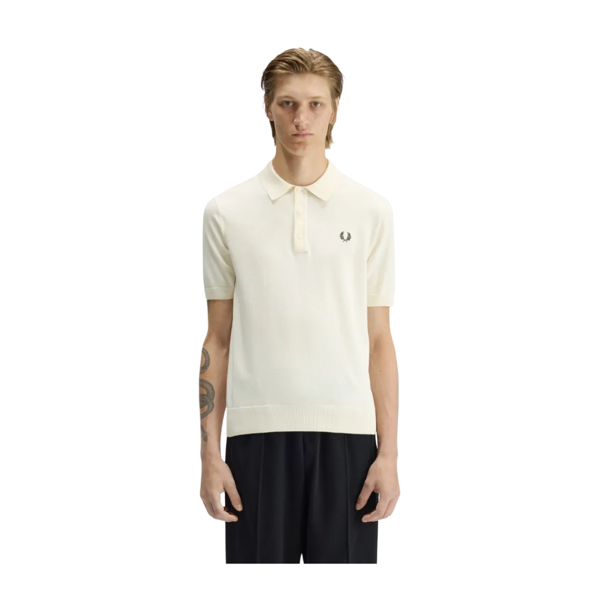 Discount Fred Perry Cotton Knitted hirt - Ecru