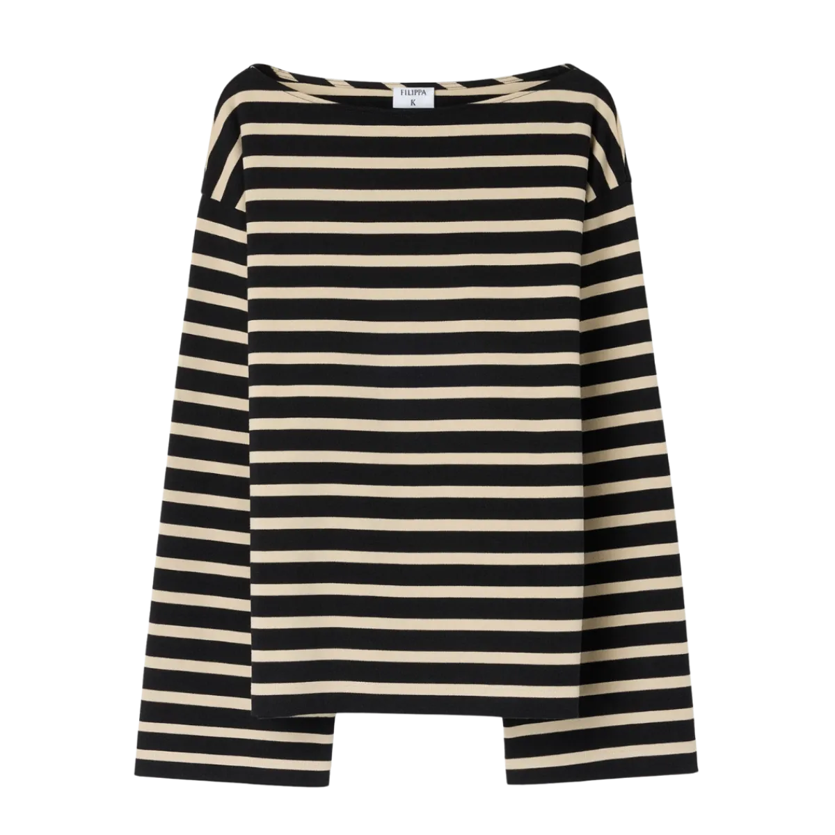 Filippa K Cotton Mariner Top - Black/Pearl Beige