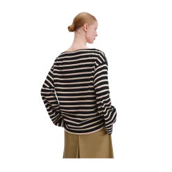 Filippa K Cotton Mariner Top - Black/Pearl Beige