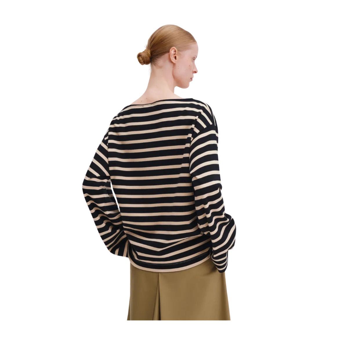 Filippa K Cotton Mariner Top - Black/Pearl Beige