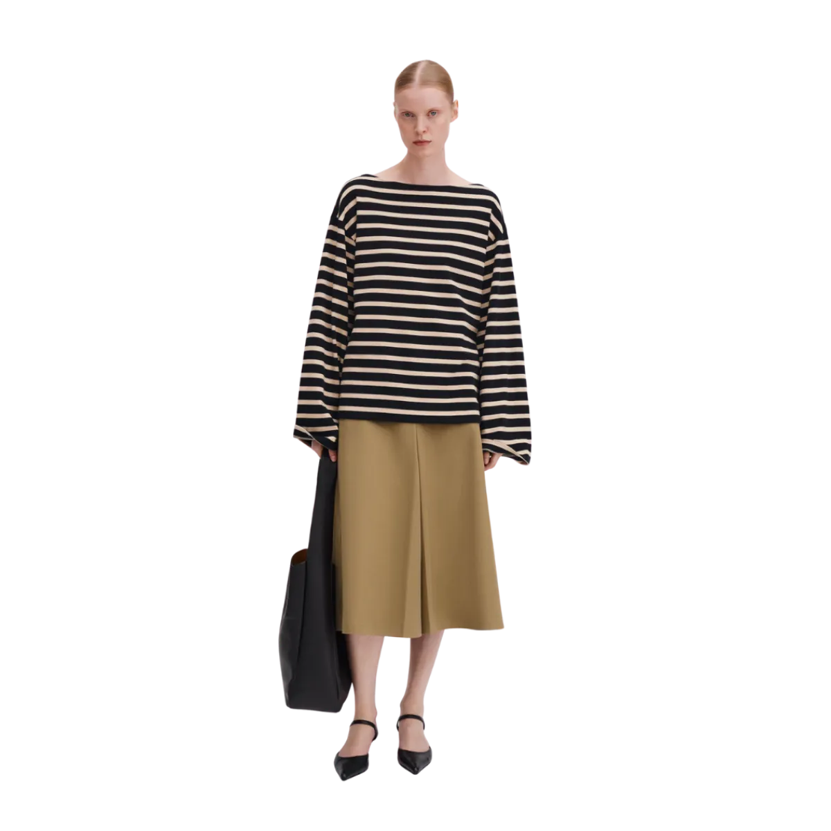 Filippa K Cotton Mariner Top - Black/Pearl Beige