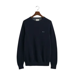 Online Gant Cotton Pique C-Neck - Evening Bue