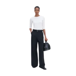 New Filippa K Cotton Stretch ong Seeve - White