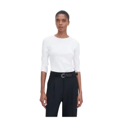New Filippa K Cotton Stretch ong Seeve - White