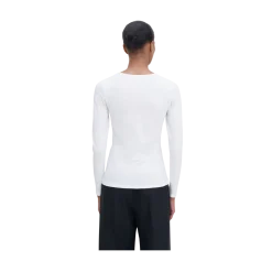 New Filippa K Cotton Stretch ong Seeve - White