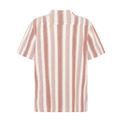 Sale Knowledge Cotton Apparel Cotton Striped Shirt - Red Stripe