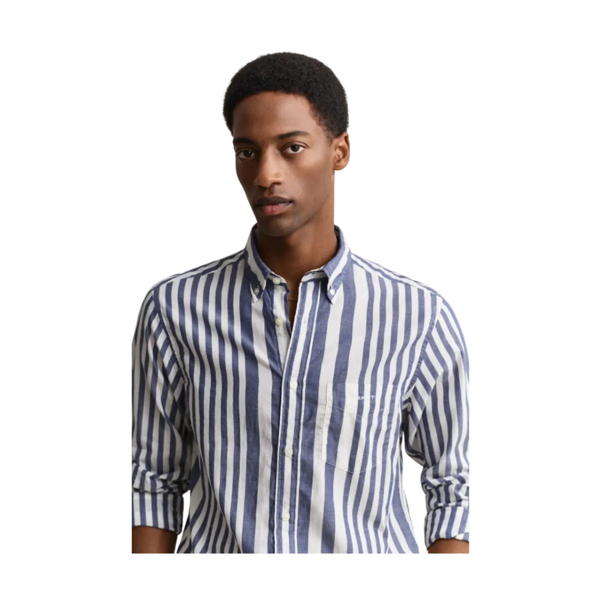 Hot Gant Cotton Voie tripe hirt - 432 Rich Navy