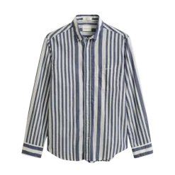 Hot Gant Cotton Voie tripe hirt - 432 Rich Navy