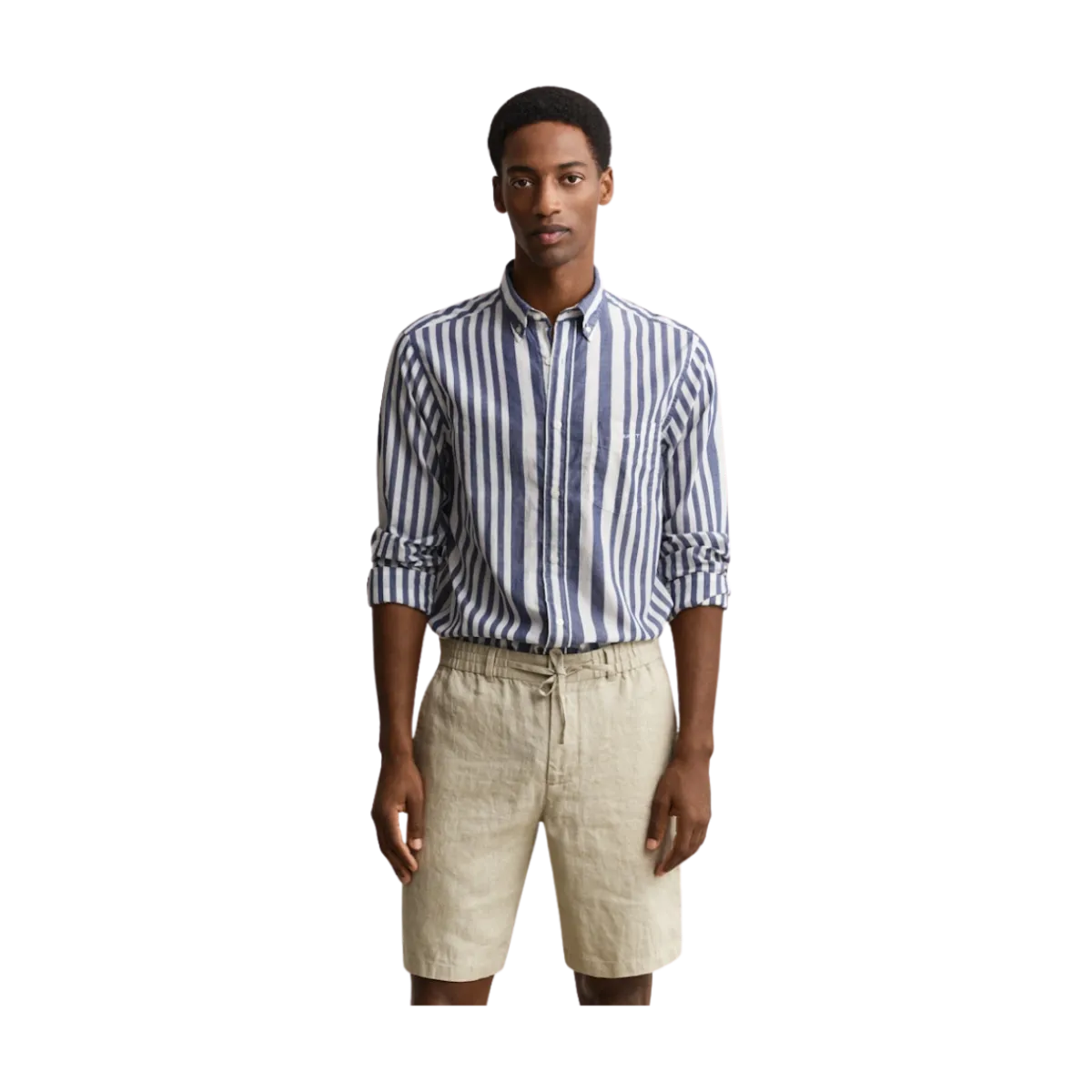 Hot Gant Cotton Voie tripe hirt - 432 Rich Navy
