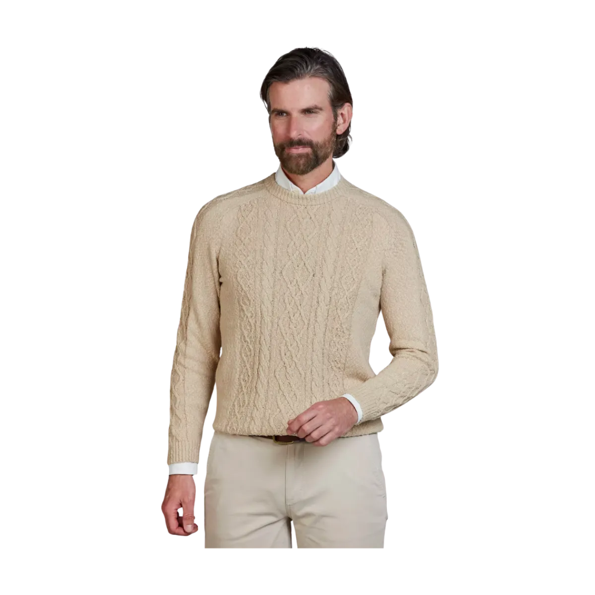 Clearance Hansen & Jacob Crew Neck Cabe Knit - Sand