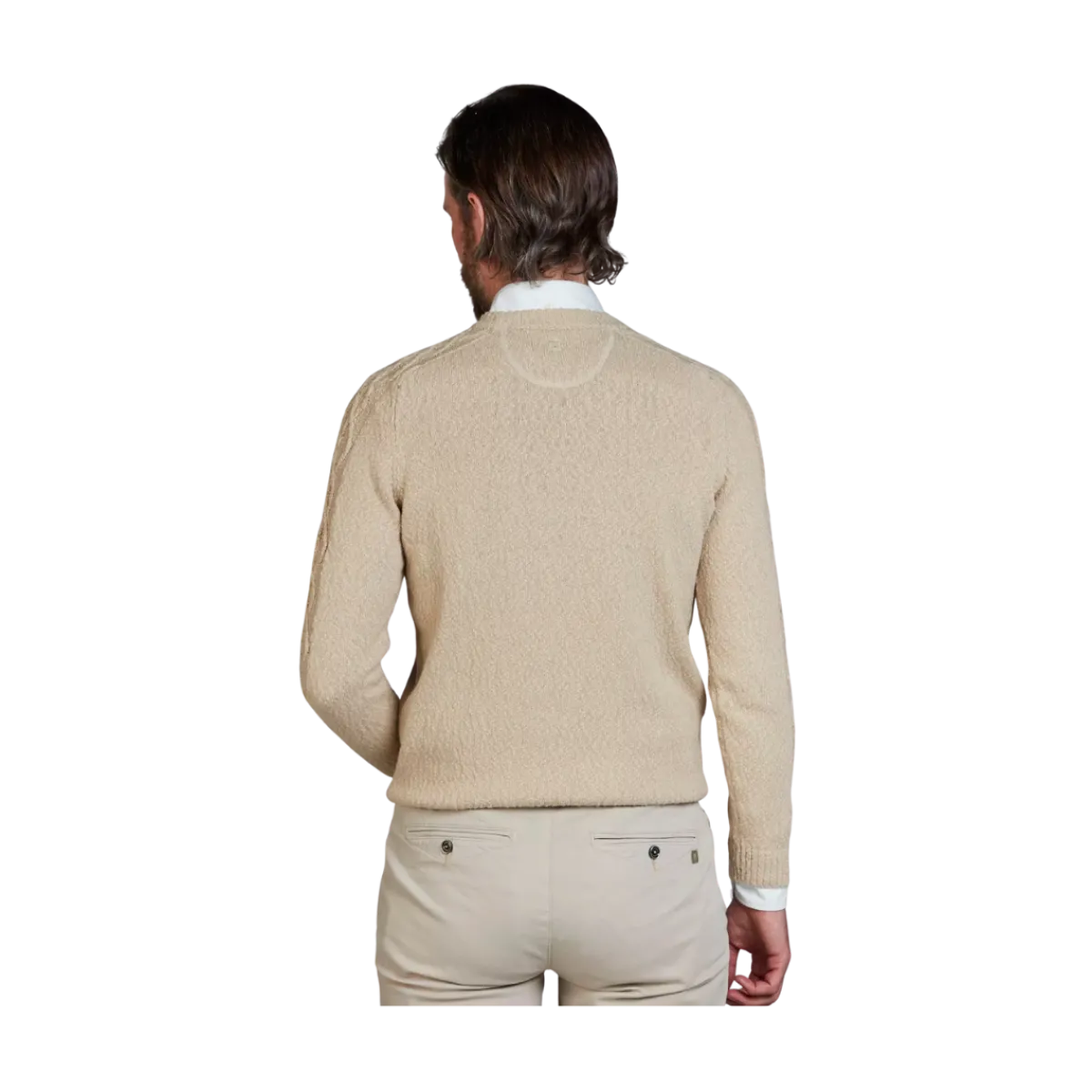 Clearance Hansen & Jacob Crew Neck Cabe Knit - Sand