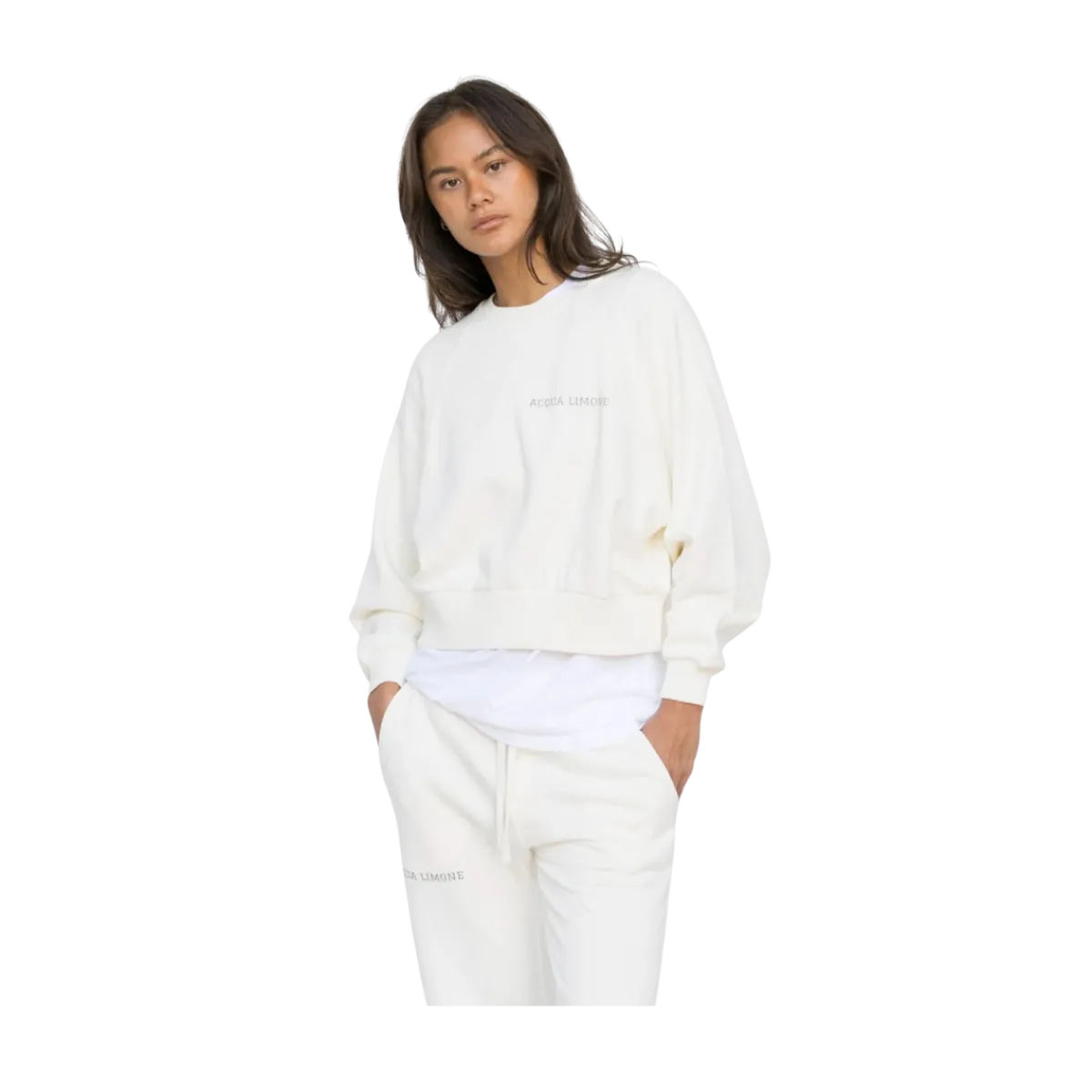 Acqua Limone Cropped Ivy Sweater - Off White