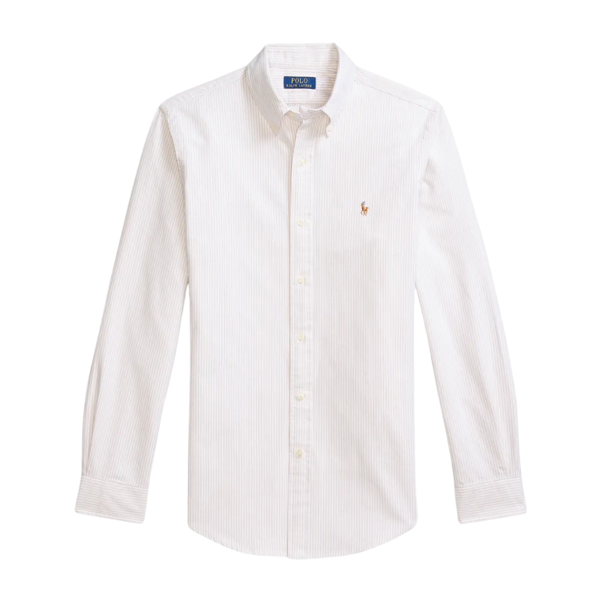 Online Polo Ralph Lauren Cutom Fit triped Oxford hirt - Coatal Beige/White