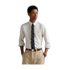 Online Polo Ralph Lauren Cutom Fit triped Oxford hirt - Coatal Beige/White