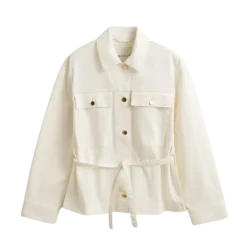 Discount Gant Deni Jacket With Tie Detail - Eggshell