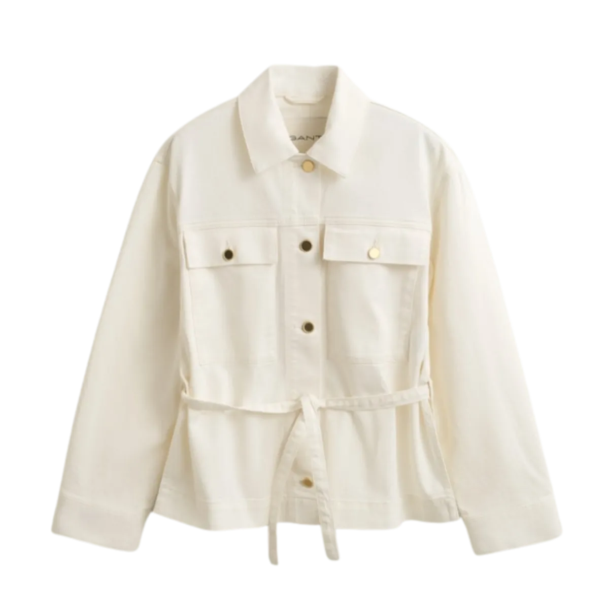Discount Gant Deni Jacket With Tie Detail - Eggshell