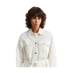 Discount Gant Deni Jacket With Tie Detail - Eggshell