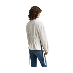 Discount Gant Deni Jacket With Tie Detail - Eggshell