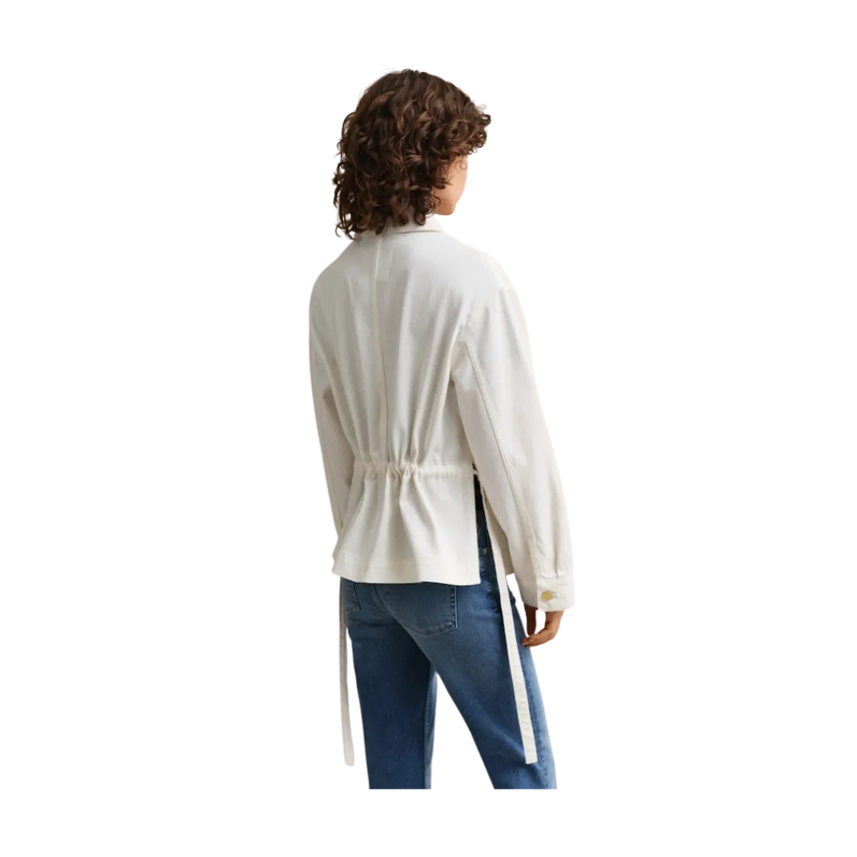 Discount Gant Deni Jacket With Tie Detail - Eggshell