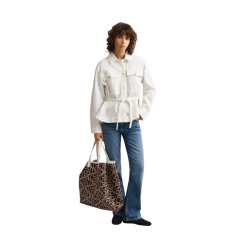 Discount Gant Deni Jacket With Tie Detail - Eggshell