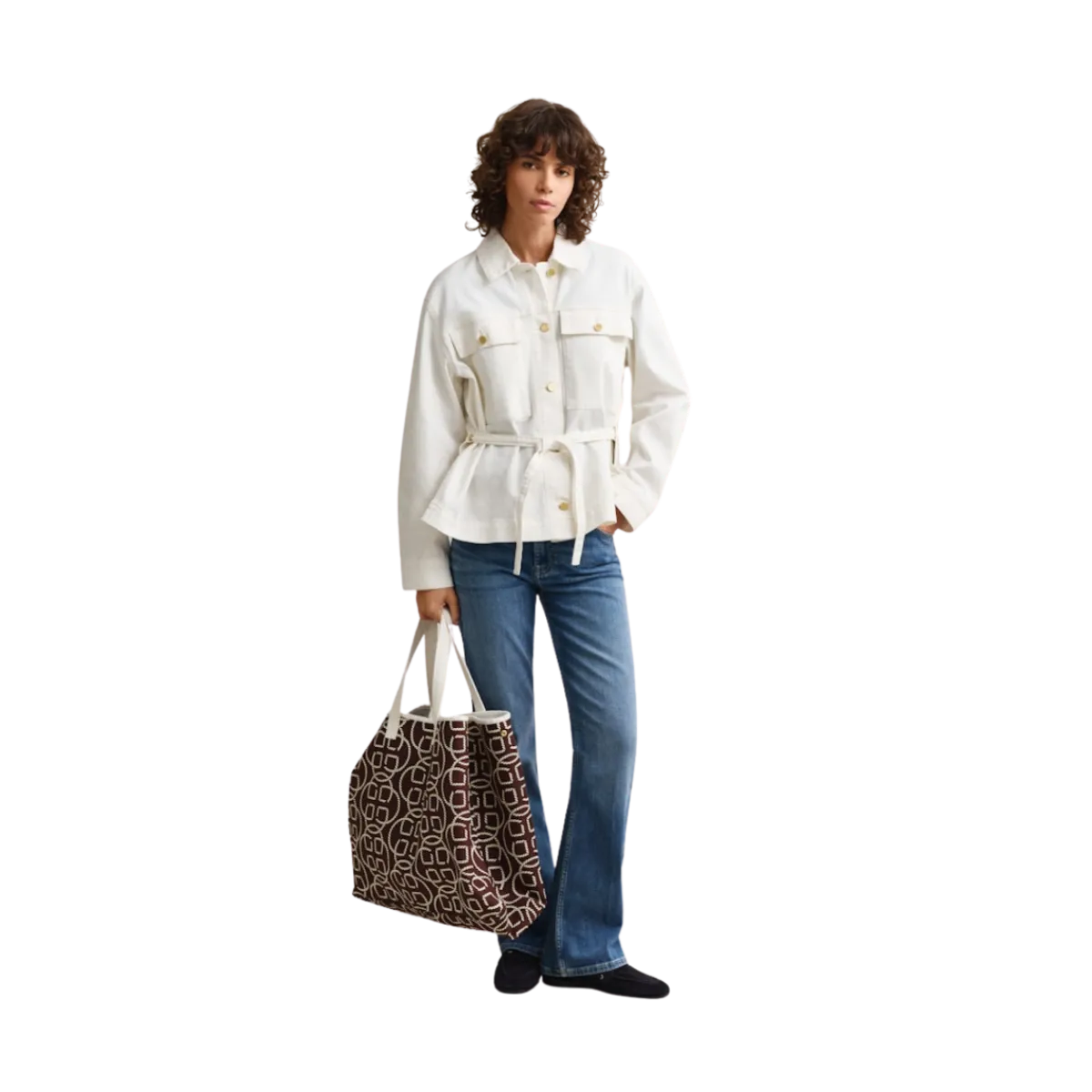 Discount Gant Deni Jacket With Tie Detail - Eggshell