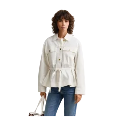 Discount Gant Deni Jacket With Tie Detail - Eggshell