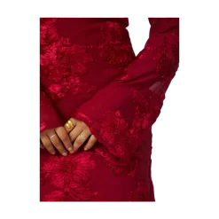 Hot Neo Noir Dirina Big Flower Dress - Red