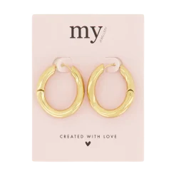 Discount My Jewellery Earrings Twist Hoops - Gold