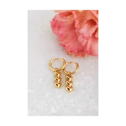 New My Jewellery Earring Three Hearts - Gold
