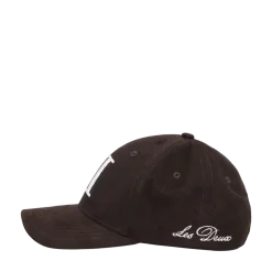 Sale Les Deux Encore Suede Baseball Cap - Turkish Coffee Brown