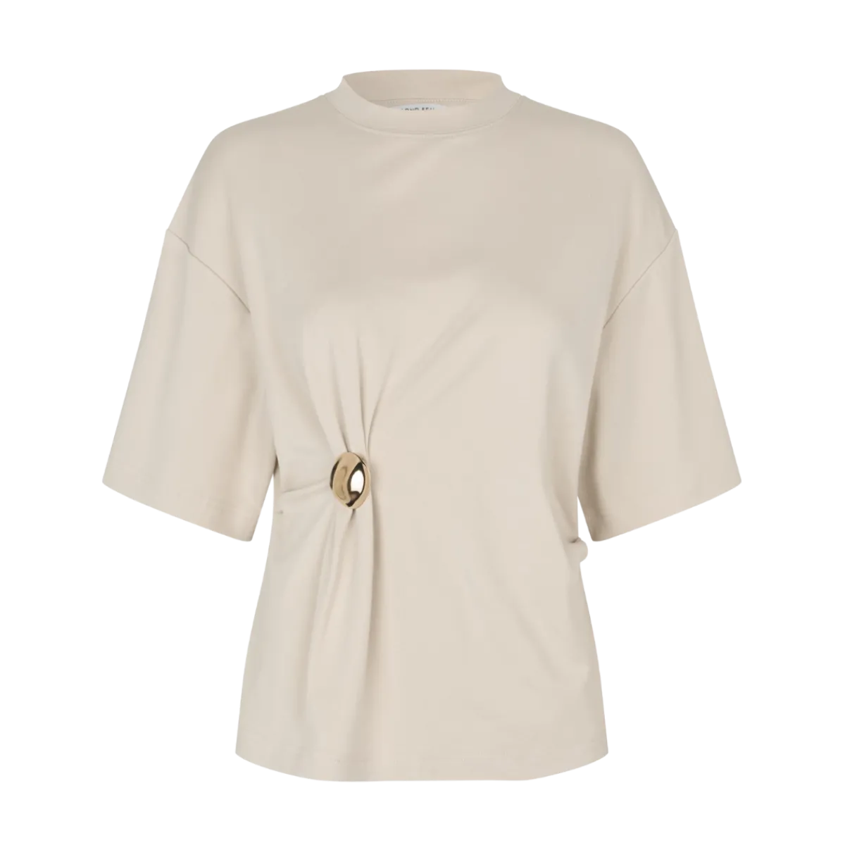 Hot Second Female Enora Brooch Tee - oft Beige
