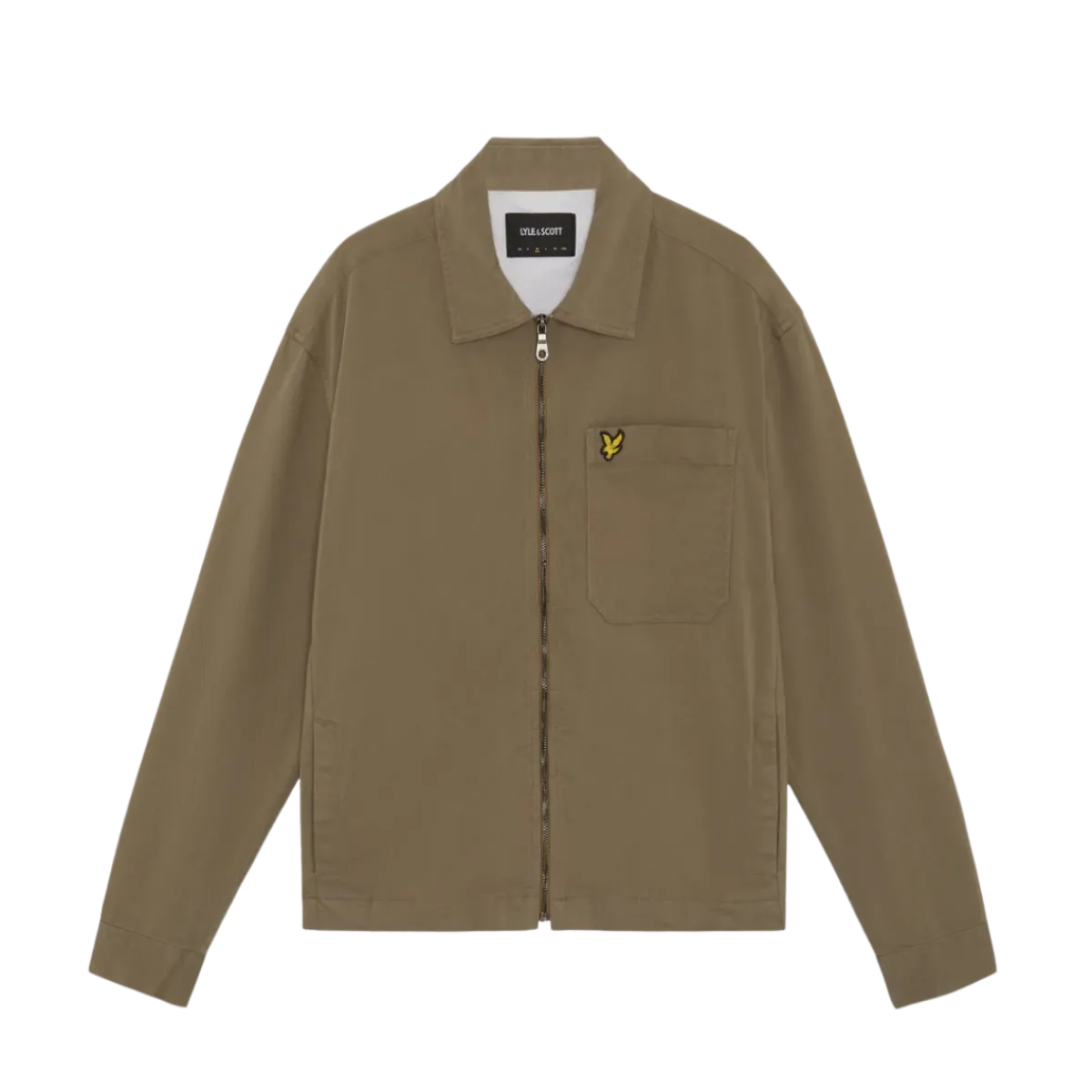 Sale Lyle & Scott Enzyme Wah Zip Through Overhirt - Khaki Ah