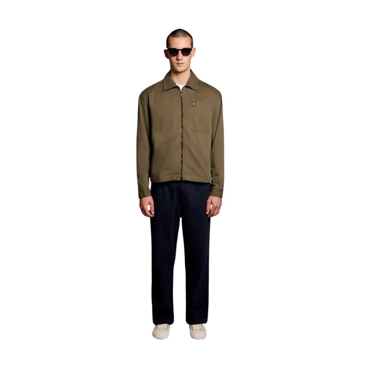 Sale Lyle & Scott Enzyme Wah Zip Through Overhirt - Khaki Ah