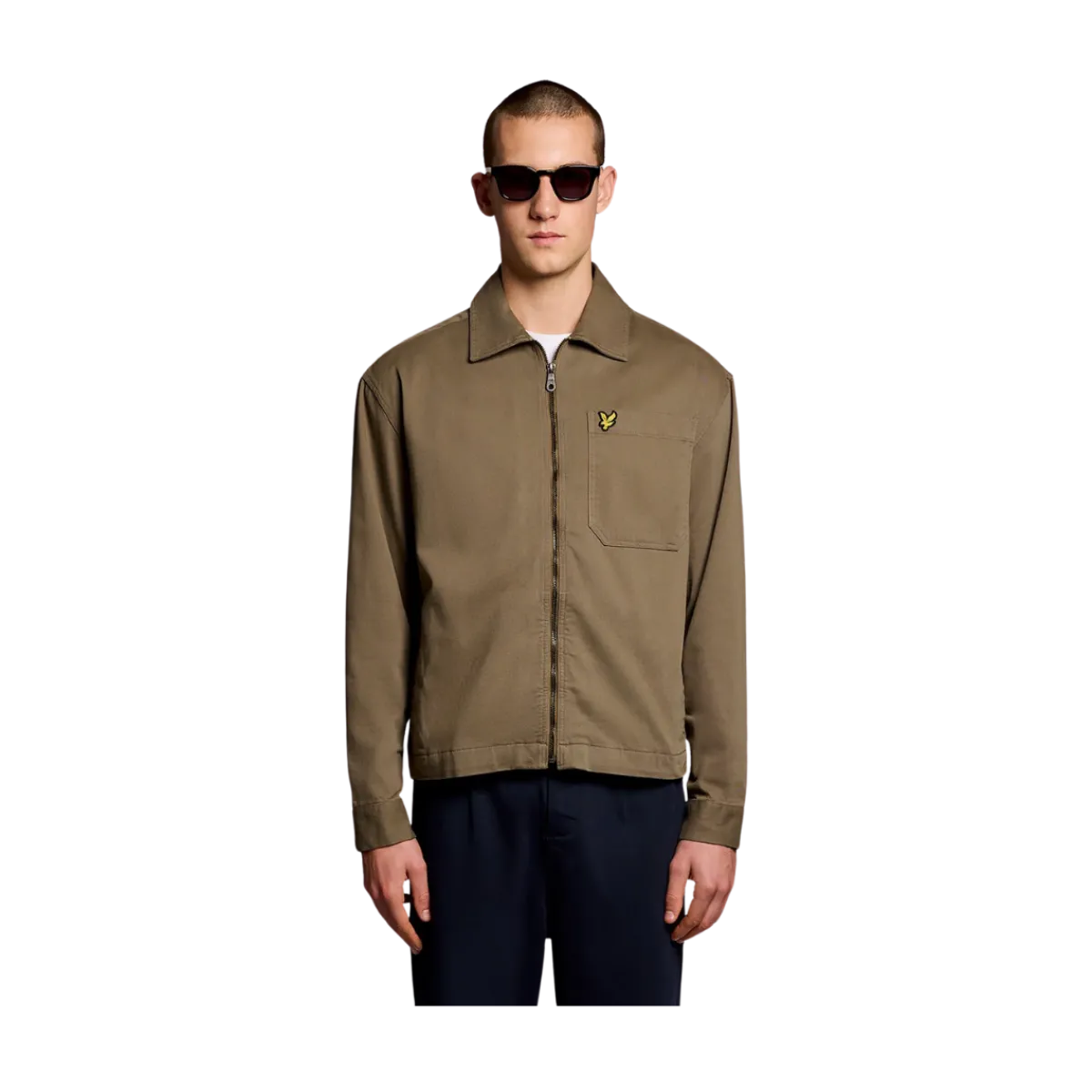 Sale Lyle & Scott Enzyme Wah Zip Through Overhirt - Khaki Ah
