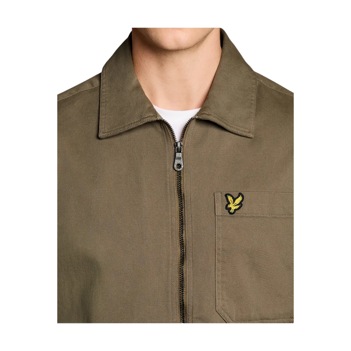 Sale Lyle & Scott Enzyme Wah Zip Through Overhirt - Khaki Ah