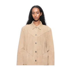 Clearance Stand Studios Estee Fringe Jacket - Sands