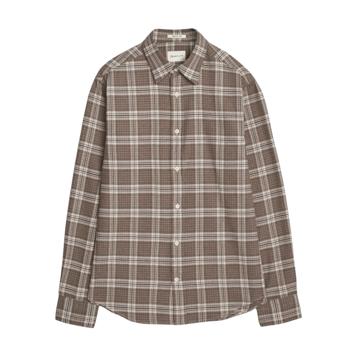 Discount Gant Fanne Meange Check hirt - Dark Hazenut Meange