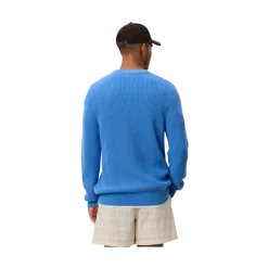 Les Deux Gary Rib Crewneck Knit - 471 Paace Bue