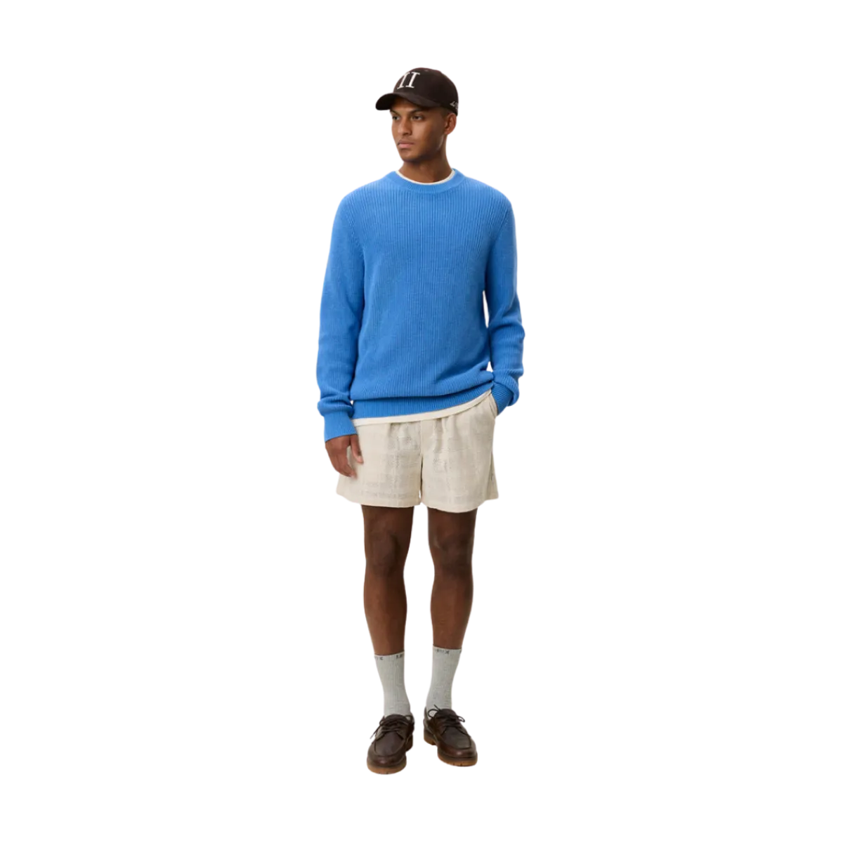 Les Deux Gary Rib Crewneck Knit - 471 Paace Bue