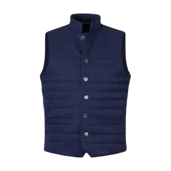 Outlet Stenströms Gilet Mid Layer Twill - Navy