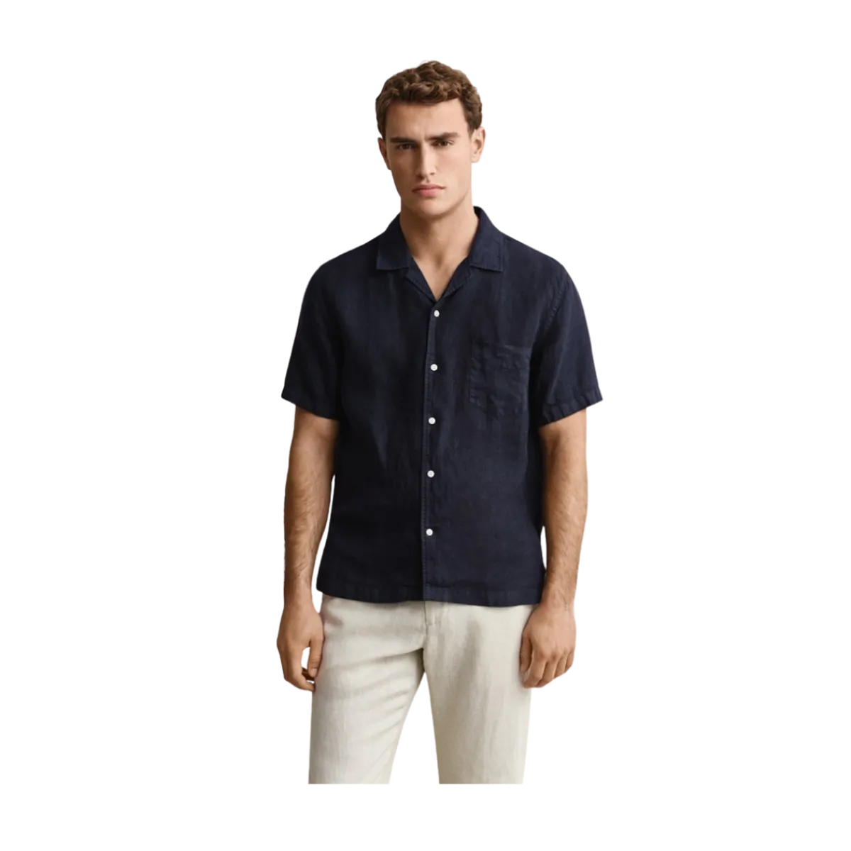New Gant Gnt Dyed inen Cap Shirt - Evening Bue
